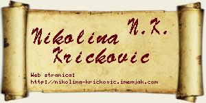 Nikolina Kričković vizit kartica